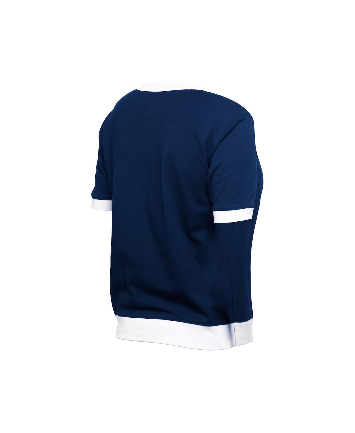 NEW ERA WOMEN'S NAVY CHICAGO CUBS GAME DAY RHINESTONE V-NECK T-SHIRT 