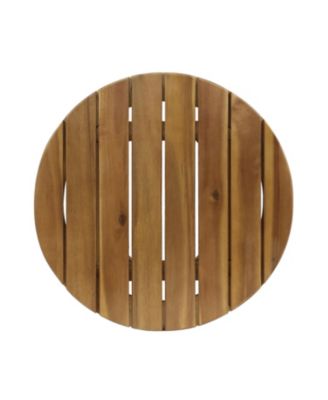 Streamdale Outdoor Acacia Wood and Rope Weave 3 Piece Chat Set, White and Teak