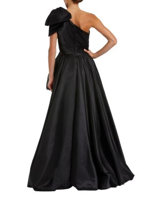 Women's Satin One Shoulder Bow Gown