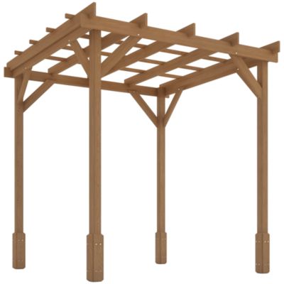 6.6' x 6.6' Outdoor Pergola, Wood Gazebo,