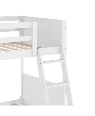 Samuel Kids Bunk Bed With Convertible, Solid Wood Slatted Frame And Easy-To-Climb Ladder With No Box Spring Required