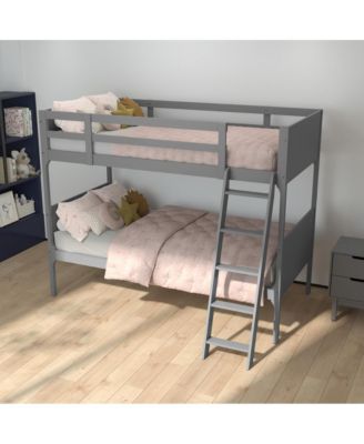 Samuel Kids Bunk Bed With Convertible, Solid Wood Slatted Frame And Easy-To-Climb Ladder With No Box Spring Required