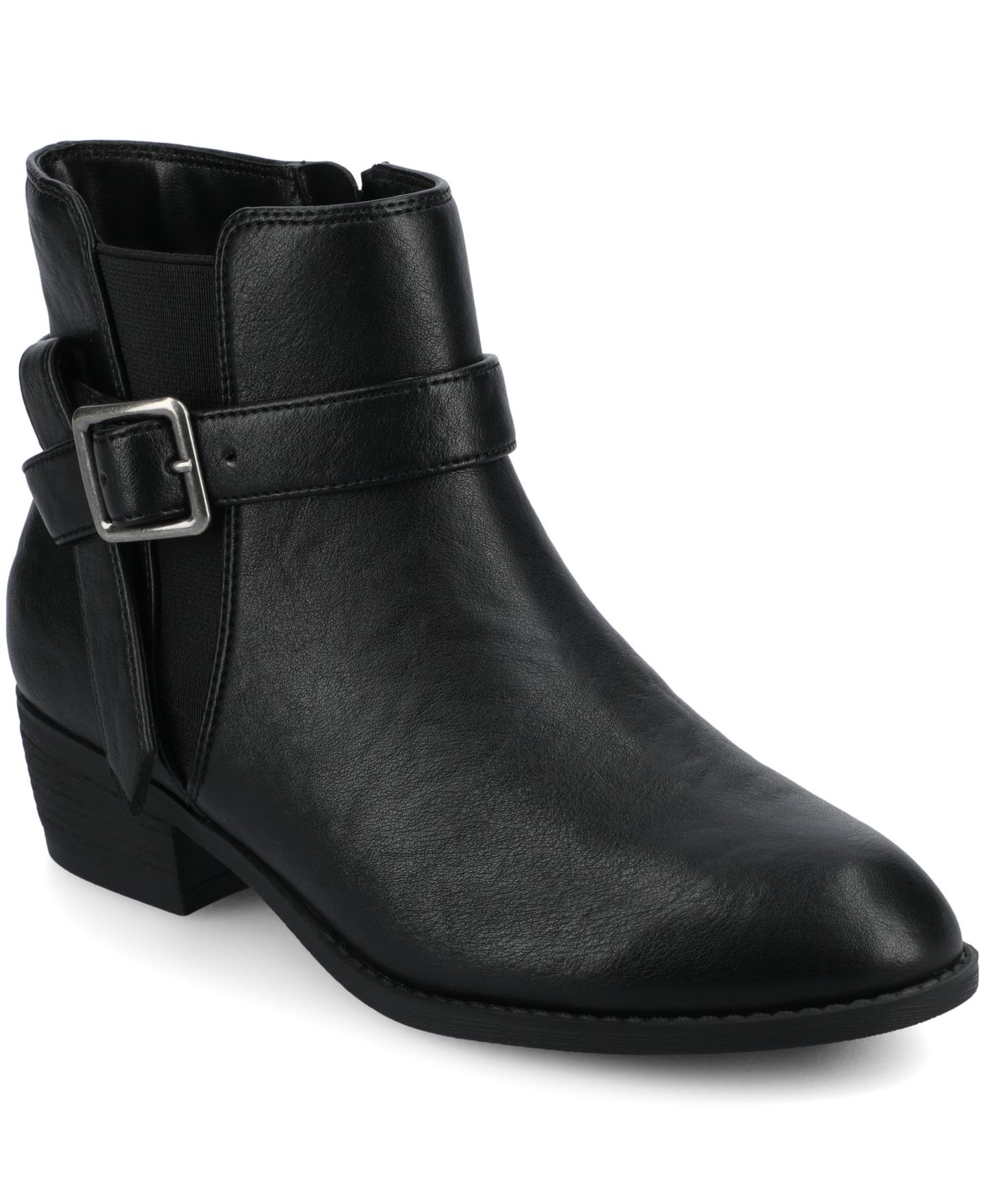 Женские ботинки Journee Collection Devina Block Heel Ankle Booties, цвет: Чёрный — фото 1