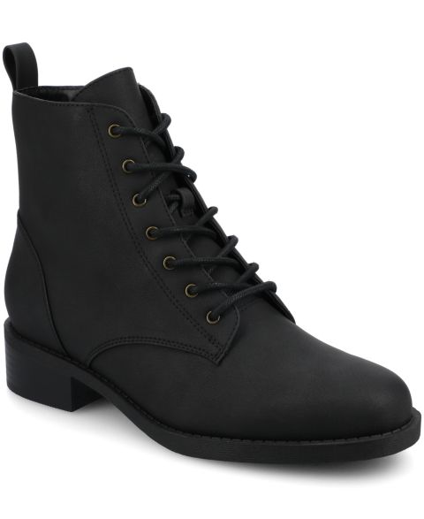 Женские ботинки Journee Collection Kodah Lace Up Ankle Booties, цвет: Чёрный