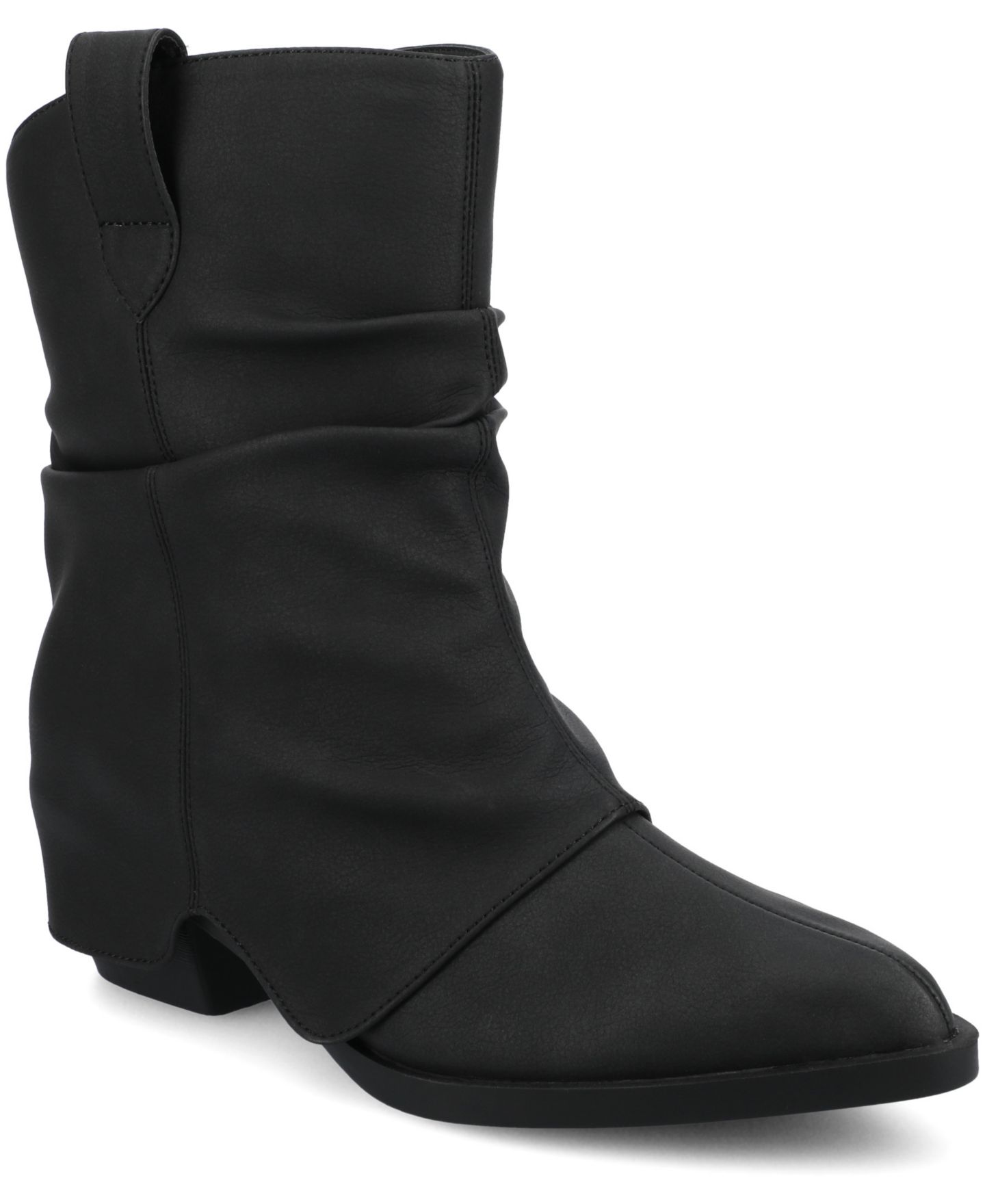 Женские ботинки Journee Collection Wynette Slouchy Fold Over Booties, цвет: Винтажный чёрный — фото 1