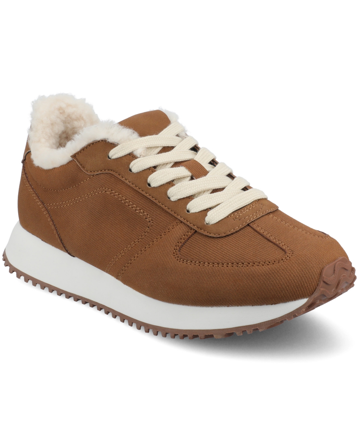 Journee Collection Women's Flow Casual Lace Up Sneakers In Brown