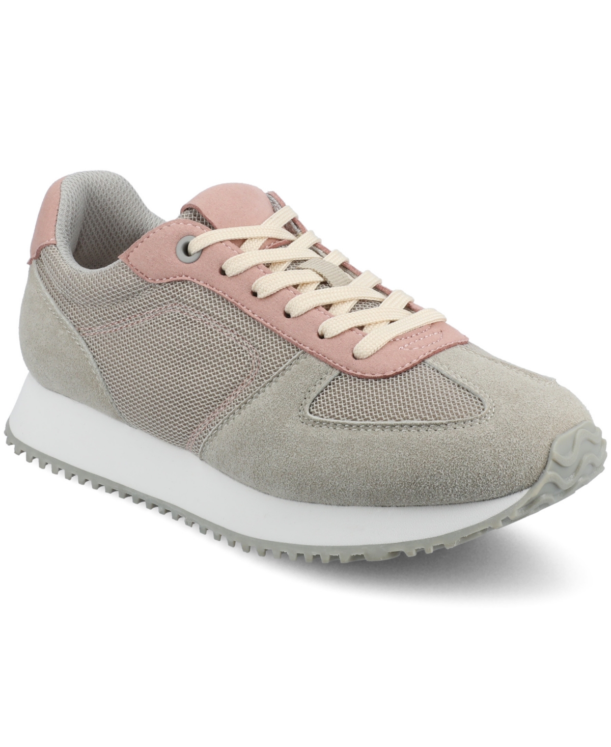 Journee Collection Women's Flow Casual Lace Up Sneakers In Gray