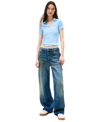 Tommy Jeans - Women's Slim-Fit Ribbed Polo Shirt