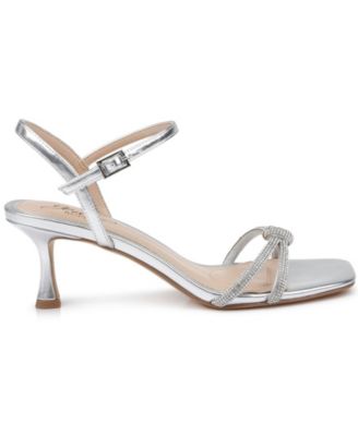 Women's Maci Rhinestone Knot Kitten Heel Sandals