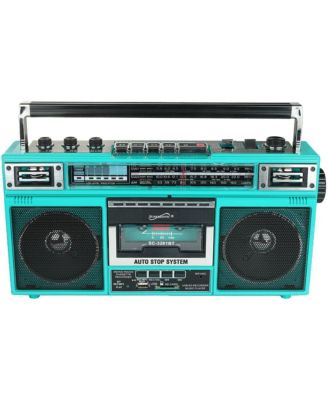 Retro 4-Band Radio and Cassette Player with Bluetooth