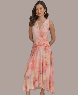 Women's Printed Ruched A-Line Dress