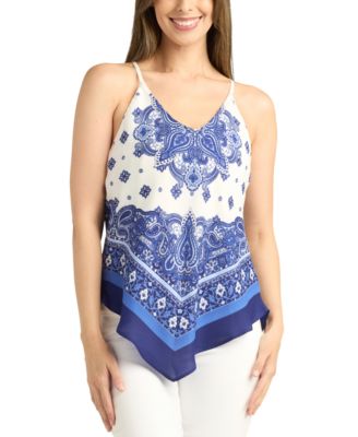 BCX - Juniors' Printed V-Neck Scarf Camisole