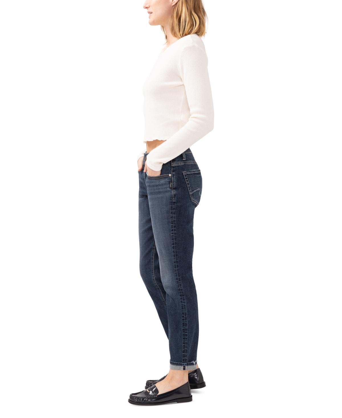 SILVER JEANS CO. WOMEN'S BOYFRIEND MID RISE SLIM-LEG JEANS 
