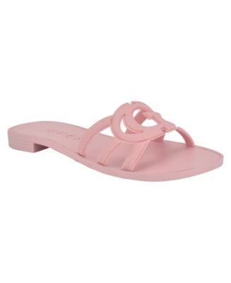 GUESS Elyho Logo Cutout Flat Jelly Slide Sandals Macy's