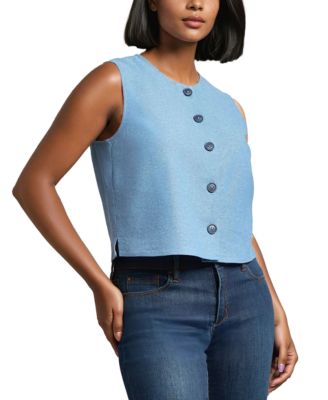 Women's Sleeveless Button-Front Vest
