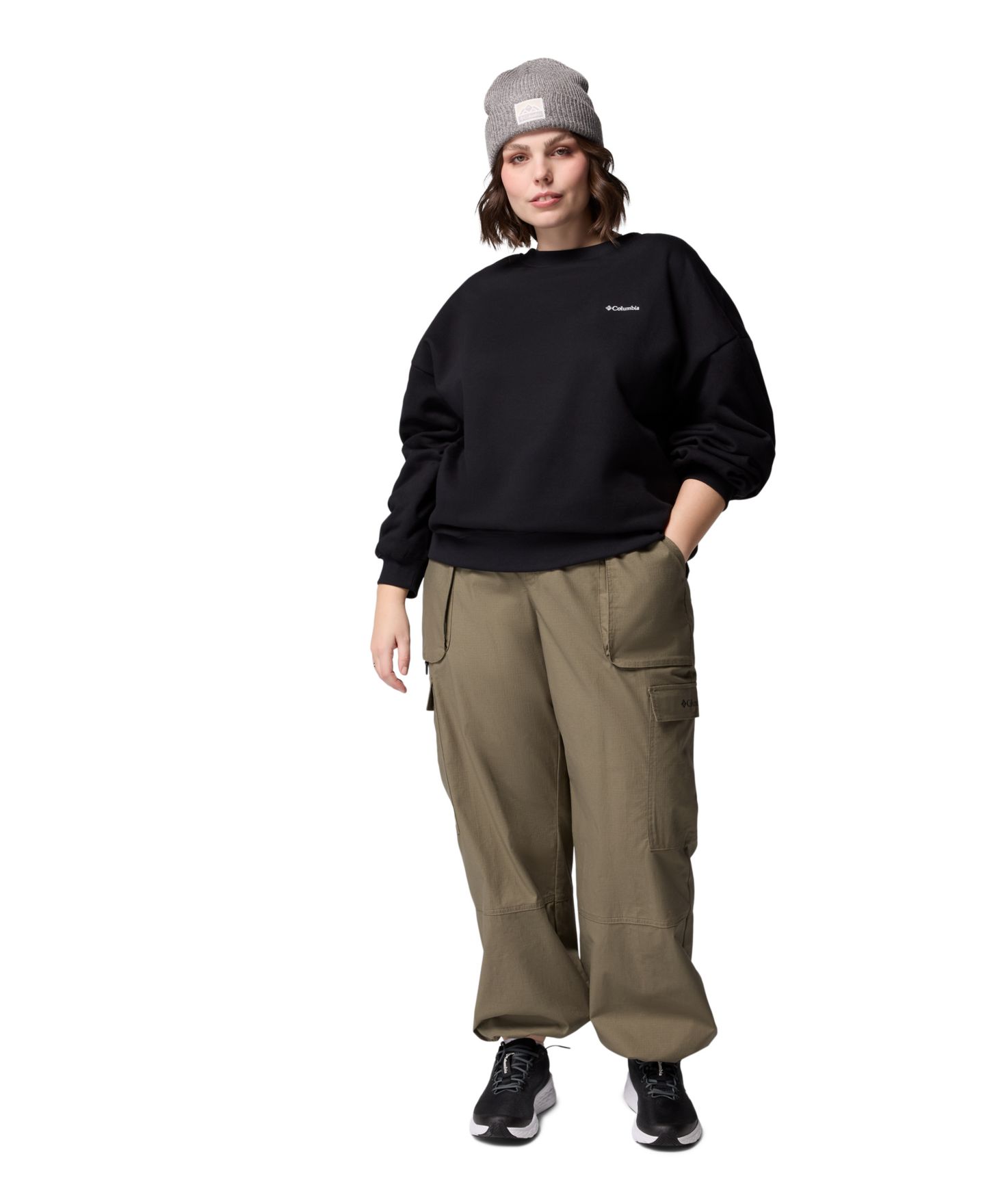 Женский свитшот Columbia Plus Size Aldermore Crewneck, цвет: Чёрный — фото 6