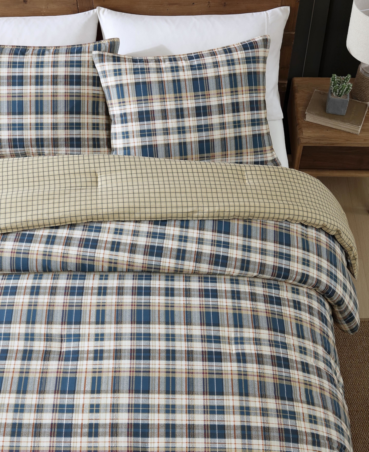 Eddie Bauer Port Gamble Cotton Reversible Piece Duvet Cover Set