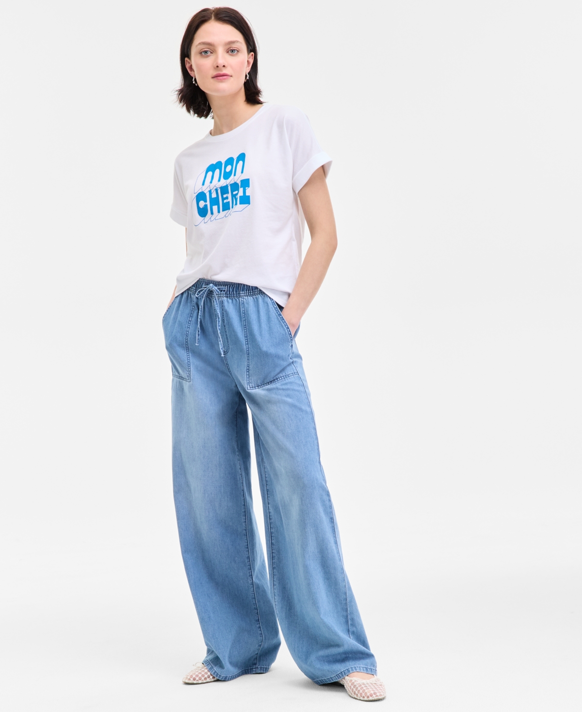 Shop On 34th Women's Cuffed Dolman-sleeve Mon Cheri T-shirt, Exclusively At Macy's