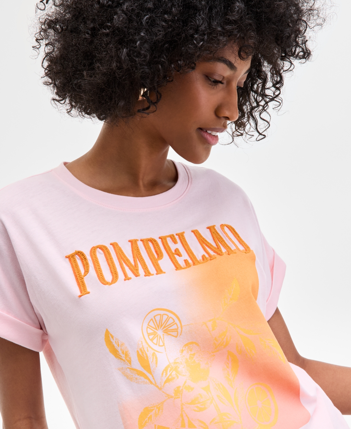 Shop On 34th Women's Cuffed Dolman-sleeve Pompelmo T-shirt, Exclusively At Macy's