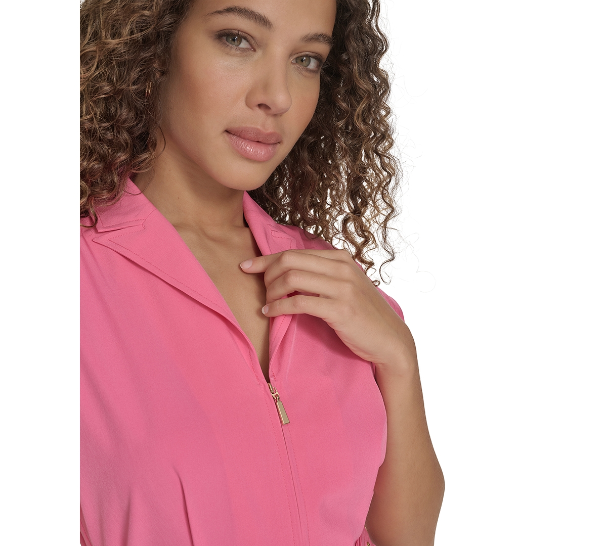 Calvin Klein Women's Belted Cap-sleeve Commuter Dress