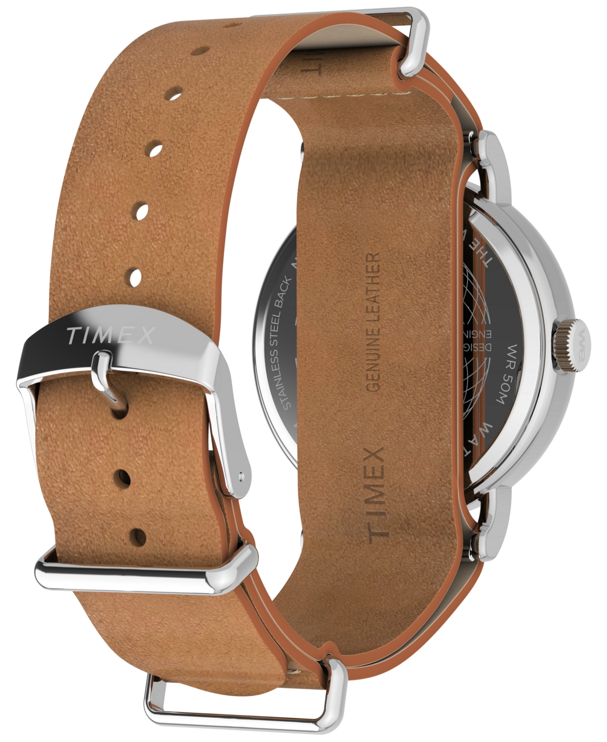 Timex Men's Analog Brown Leather Strap Watch, 40mm