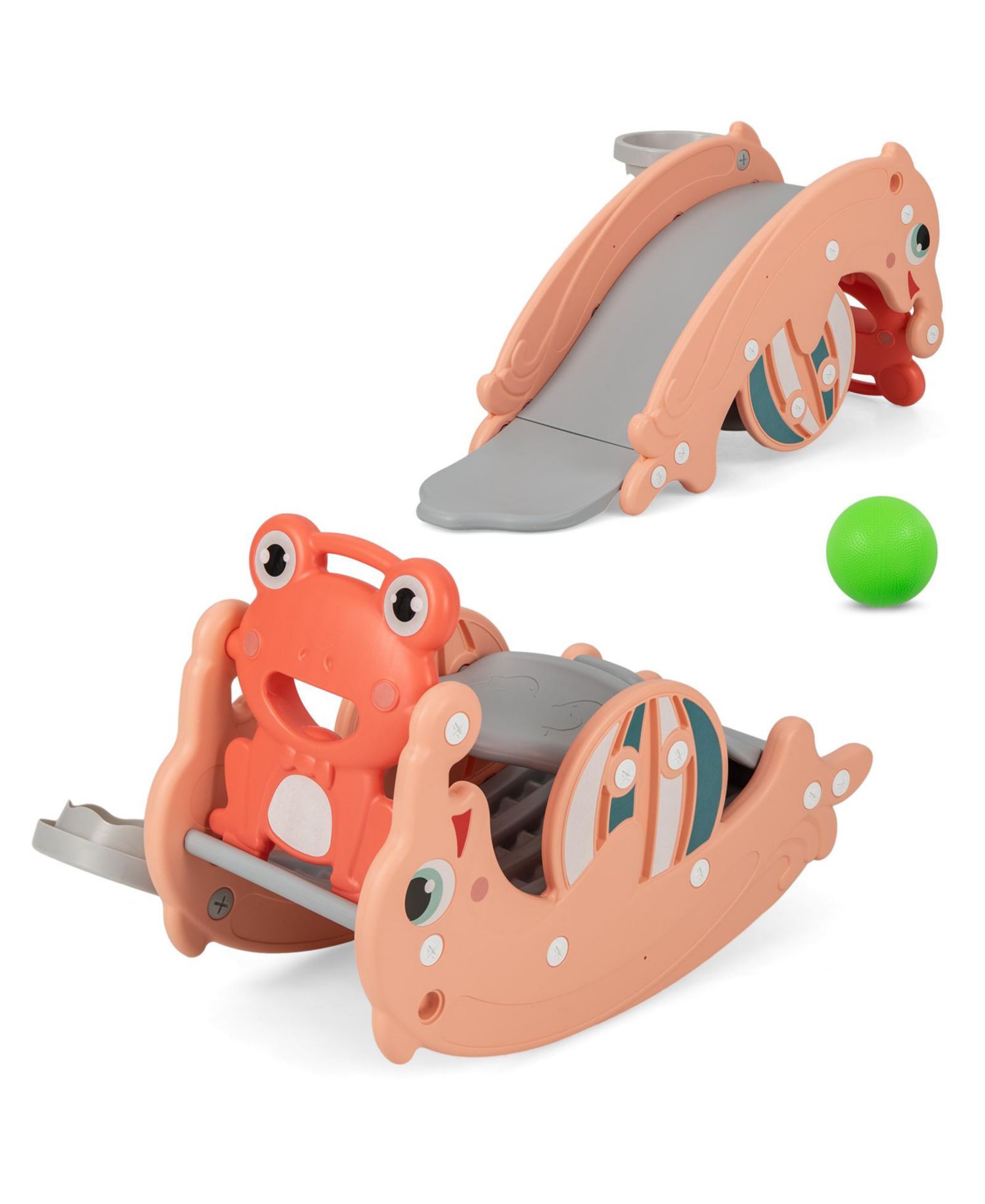 Infant 3-in-1 Convertible Rocking Horse, Slide and Basketball Hoop, 3-Piece Set