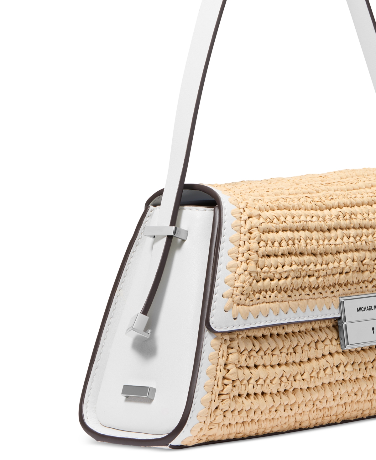 Michael Kors Michael  Ludlow Small Convertible Shoulder Bag In Natural,optic White