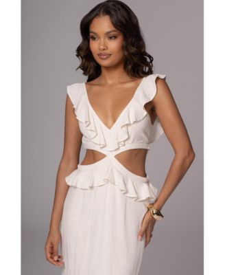 Women's Sunshine Ruffle Linen Dress