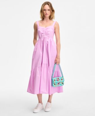 On 34th - Women's Sleeveless Tiered Midi Shirtdress