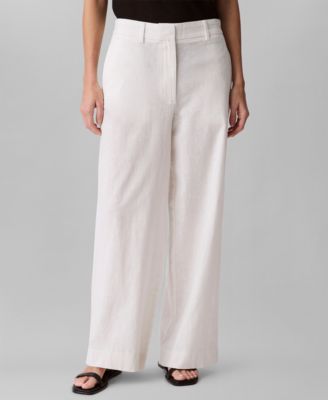 Calvin Klein - Women's Linen-Cotton Straight-Leg Pants