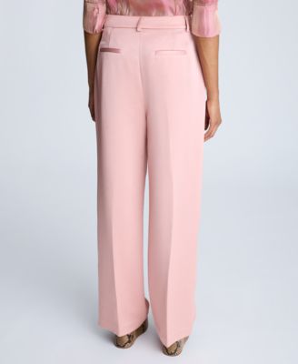 Women's Satin Twill Pleated Wide-Leg Pants