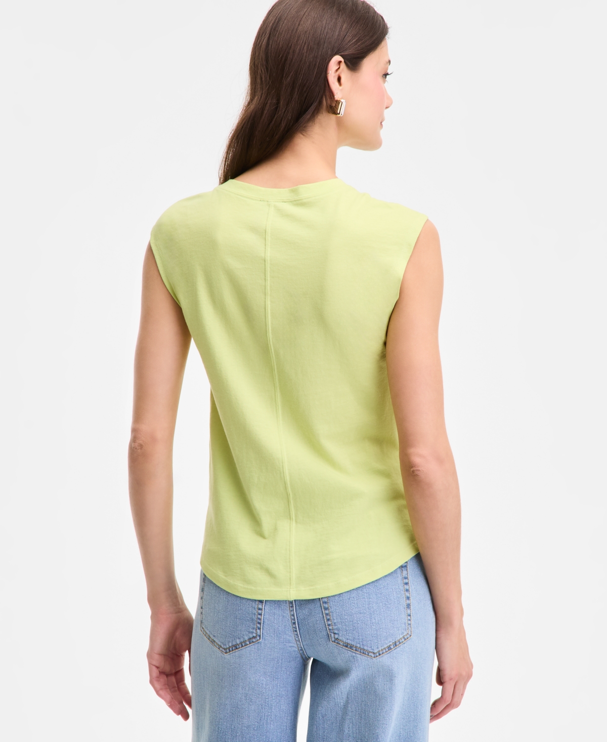 Inc International Concepts Women's Twist-front Cotton Tank Top, Exclusively At Macy's In Green