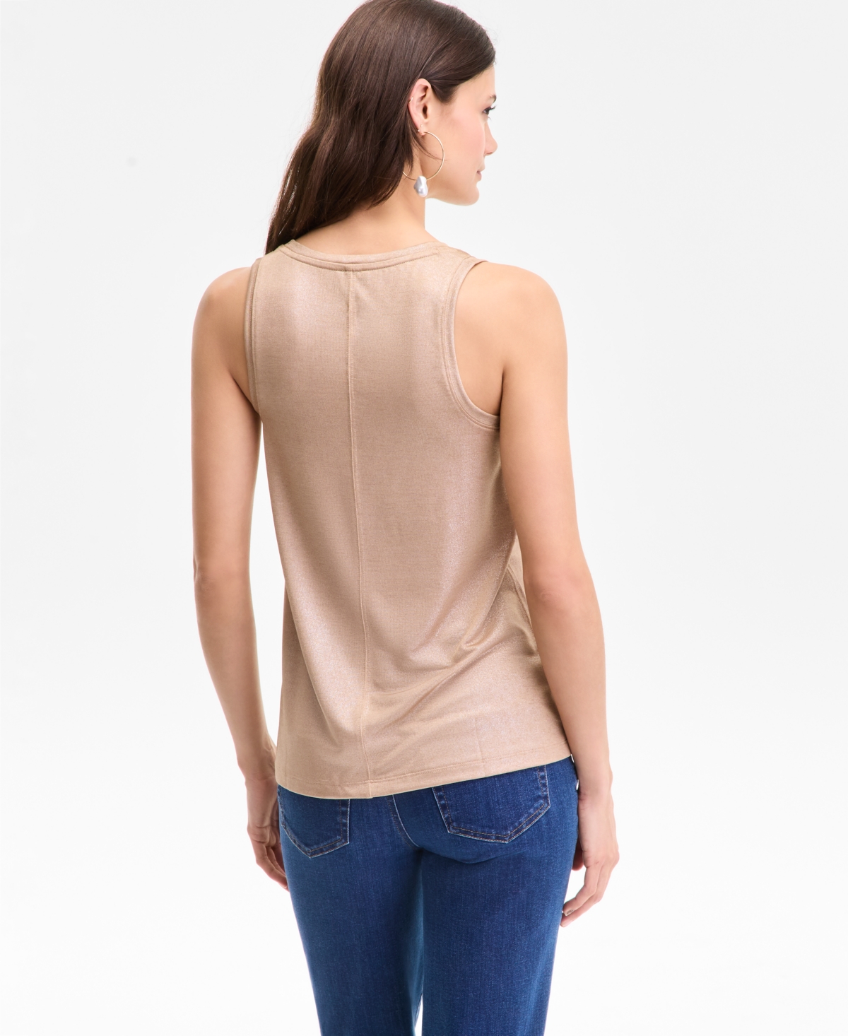 Inc International Concepts Women's Shine Tank Top, Exclusively At Macy's In Metallic