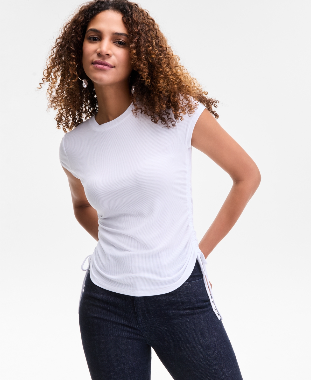Inc International Concepts Women's Side-tie T-shirt, Exclusively At Macy's