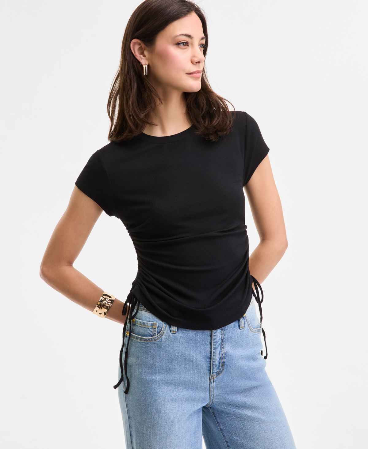 Inc International Concepts Women's Side-tie T-shirt, Exclusively At Macy's