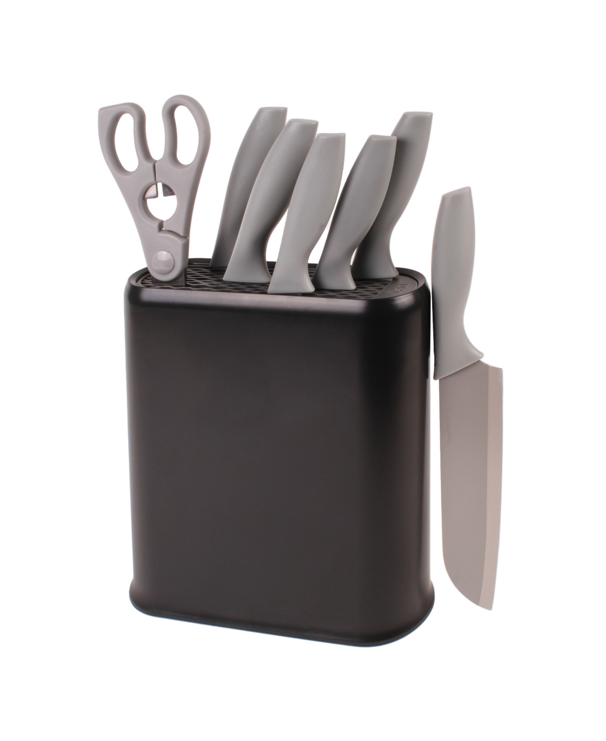 Berghoff Leo 8-piece Kitchen Knife Set With Universal Knife Block In Gray