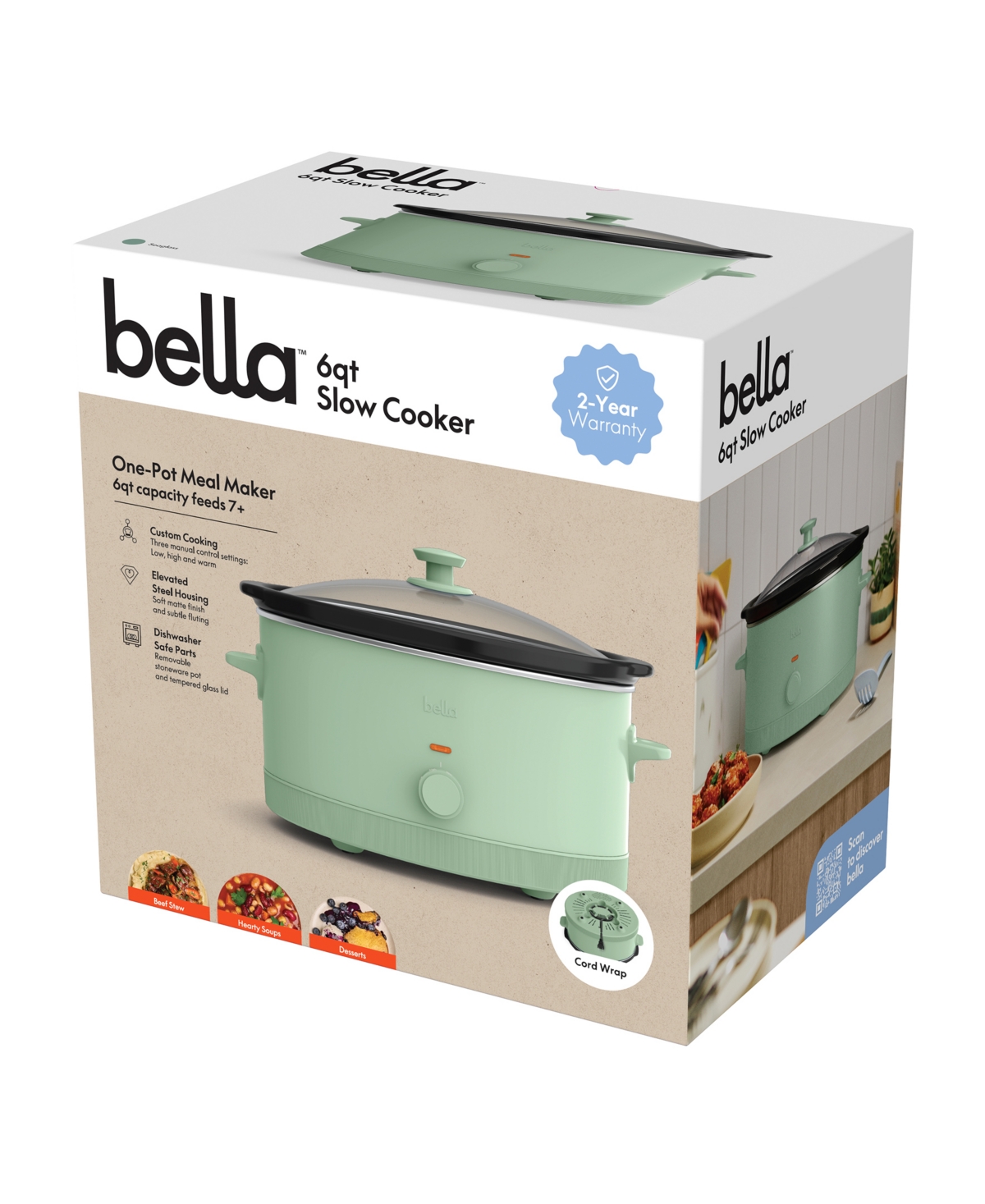 Bella 6-quart Slow Cooker In Seaglass