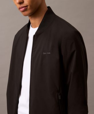Men's Logo-Print Matte Bomber Jacket