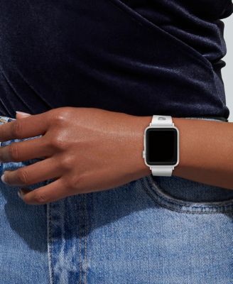 Women's Quilted White Silicone Apple Watch Strap 38mm, 40mm, 41mm