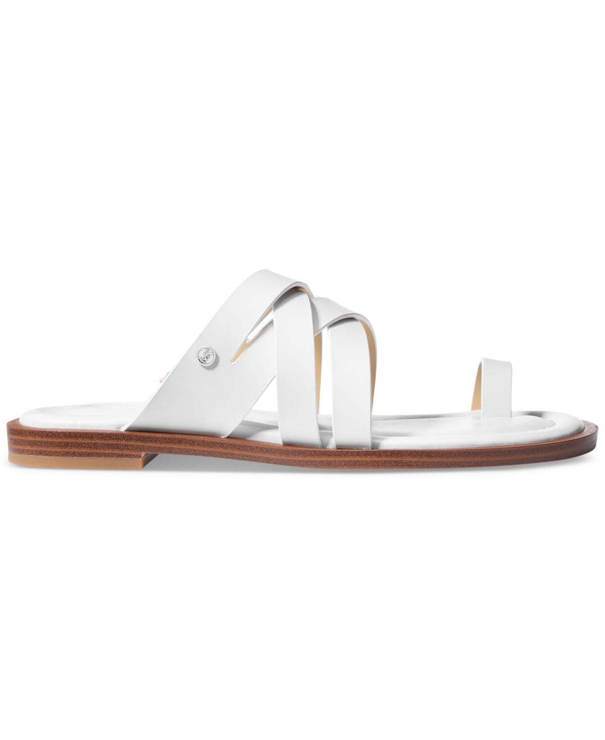 Michael Kors Nora Leather Sandal In Optic White
