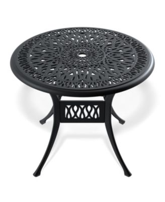 Streamdale 5-Piece Cast Aluminum Dining Set, 4 Swivel Chairs, 35" Round Table