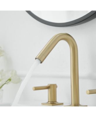 8 in. Widespread Double Handle High-Arc Bathroom Faucet Water-Saving With Drain Kit In Brushed Nickel