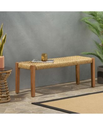 Streamdale Teak Brown Acacia & Faux Rattan Backless Garden Bench