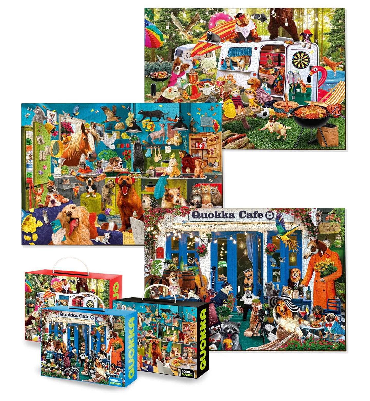 Детский пазл Quokka 1000 Pieces Jigsaw Puzzle, Ages 8+, цвет: 3 Set Animals — фото 4