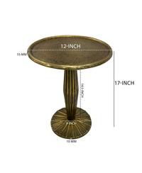 Round Top Drink Table – Elegant Side End Table with Fluted Base