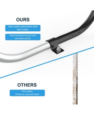 Streamdale Round Outdoor Steel Picnic Table 46" with umbrella pole,Blue