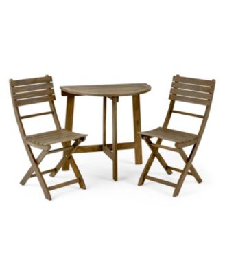 Streamdale Outdoor Grey Acacia Bistro Set, Folding, Weather-Resistant