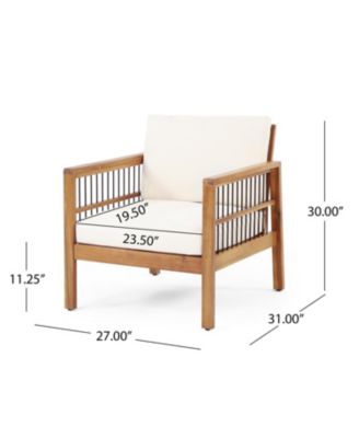 Streamdale Acacia club chairs (set of 2), Deep seating, soft beige cushions, teak finish