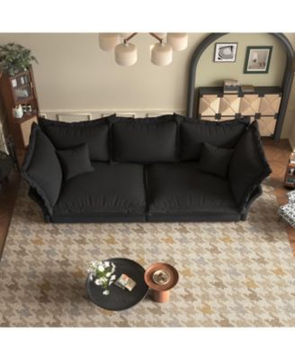 90.55" Modern Sofa with Deep Seat and Pillows, Convertible Chaise for Home Offices