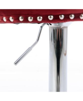 Set of 2 Adjustable Swivel Velvet Barstools with Tufted Back and Chrome Base for Kitchen Island, Home Bar & Pub